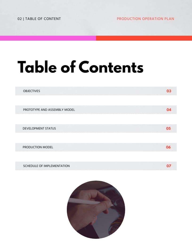Production Operation Plan