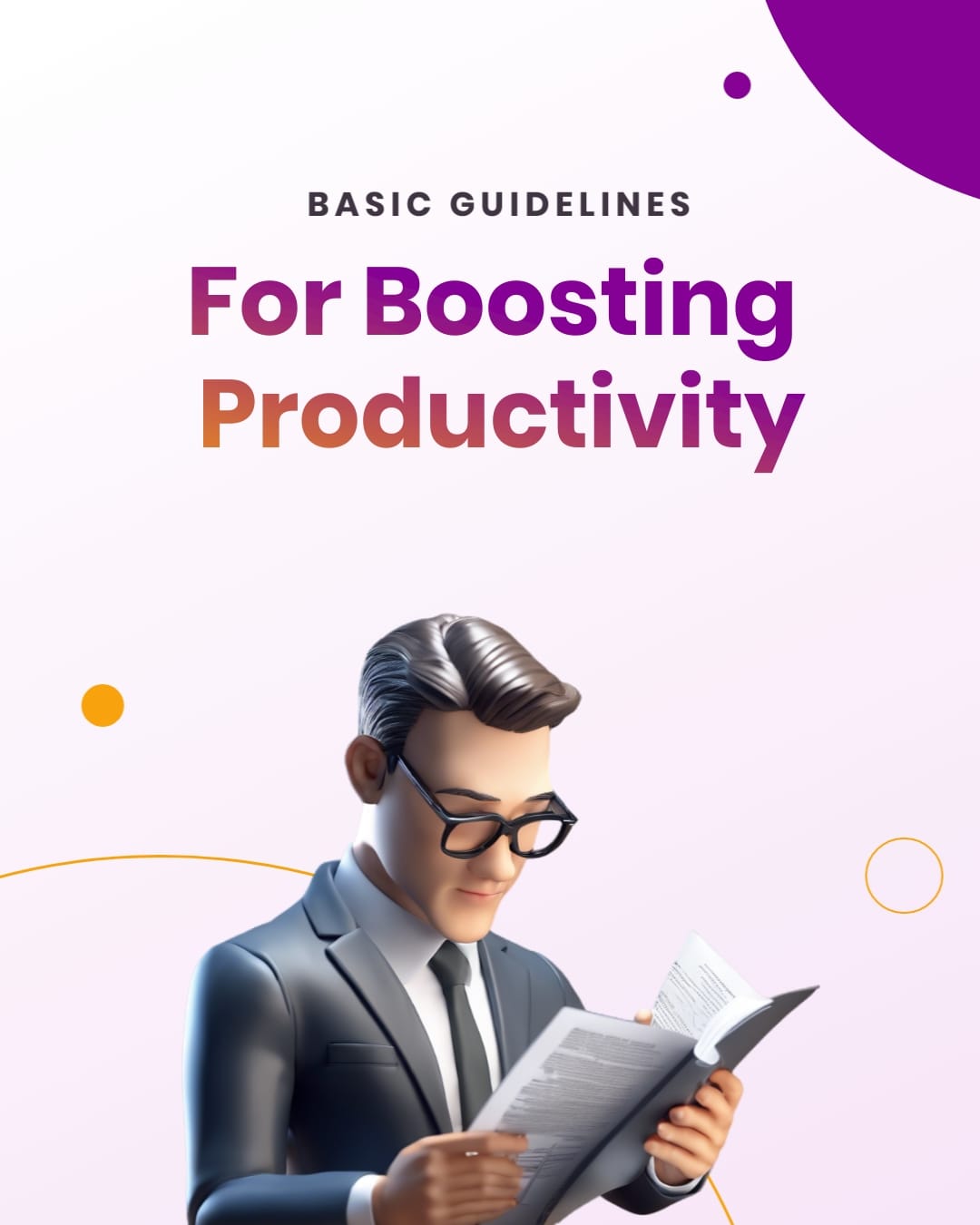 Productivity Boost Twitter X Thread Post Vertical Template