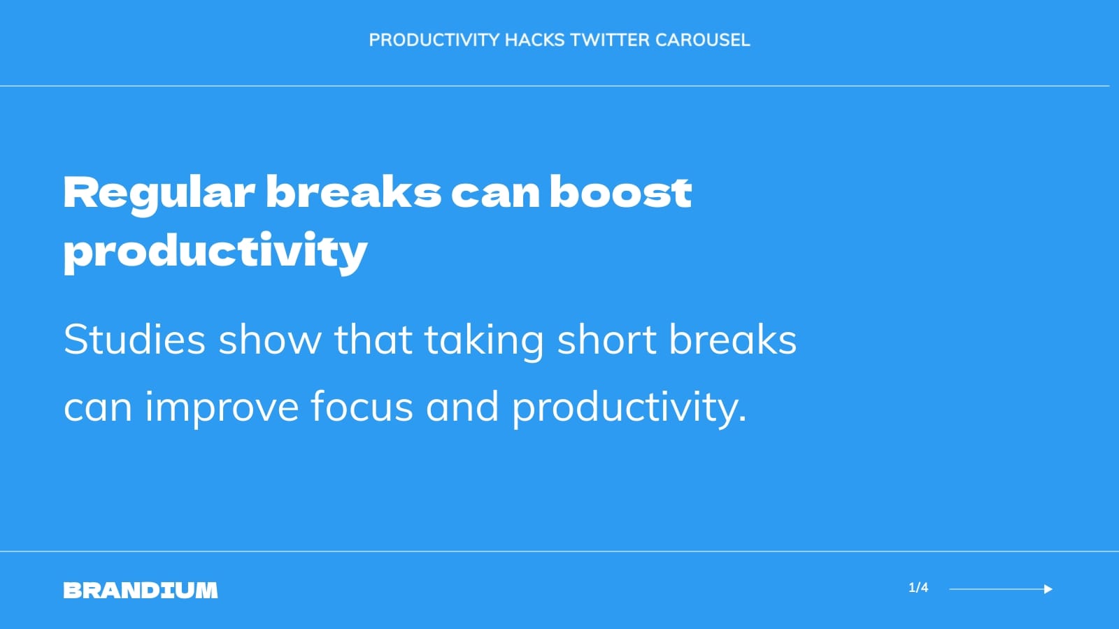 Productivity Hacks Twitter Carousel Post Template