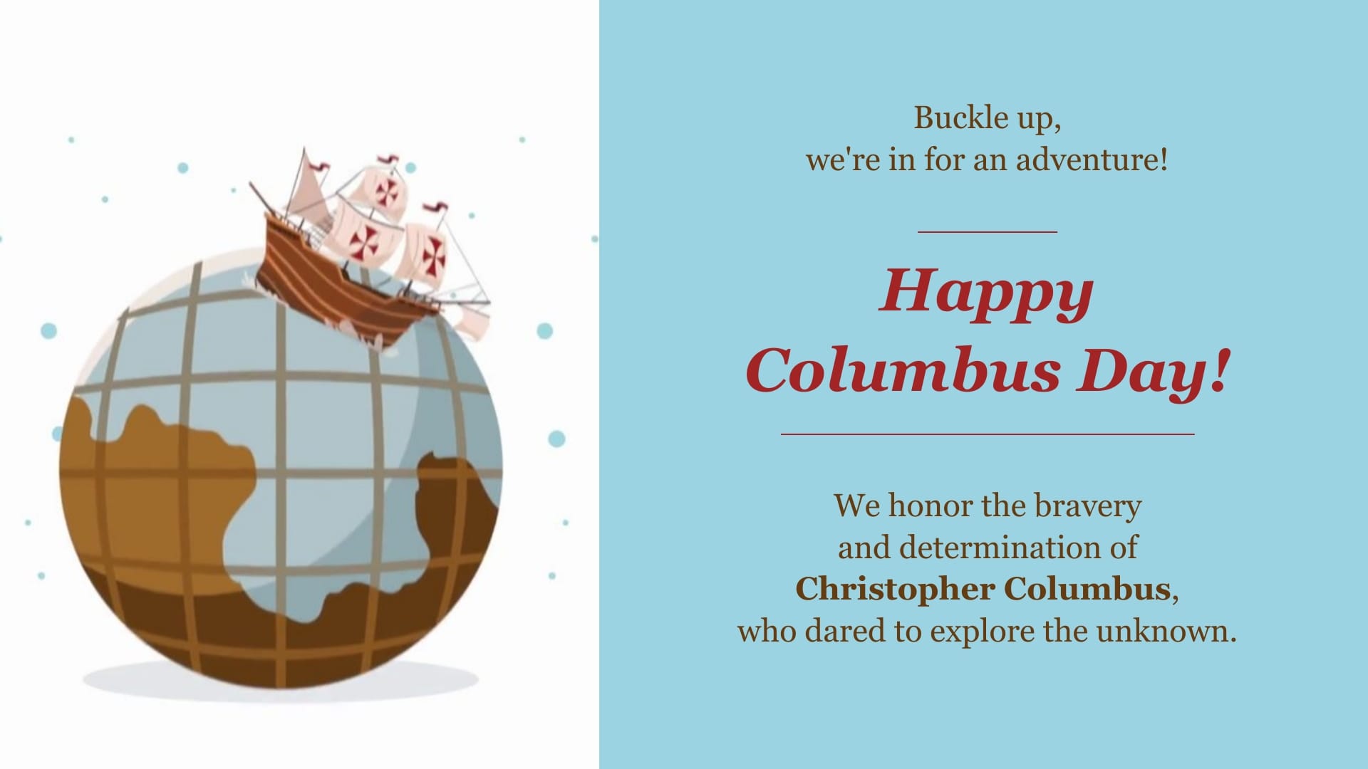 Professional Columbus Day Greeting Card Template
