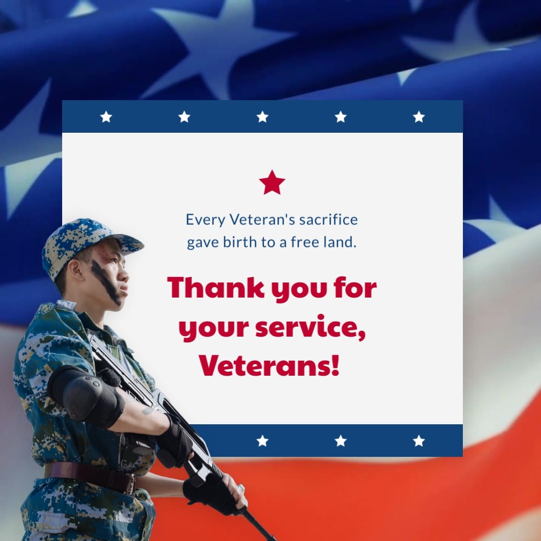 Professional Design Veterans Day Greeting Card Square Template
