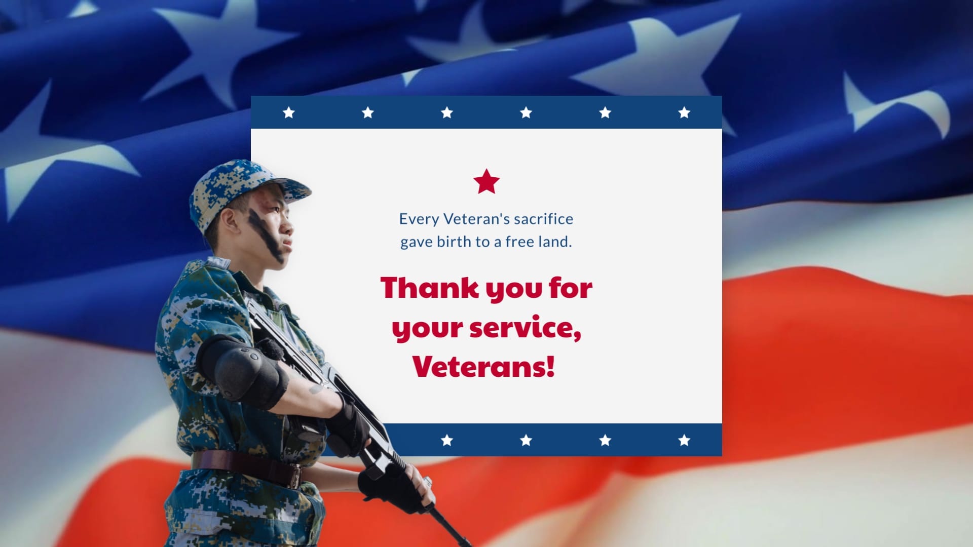 Professional Design Veterans Day Greeting Card Template