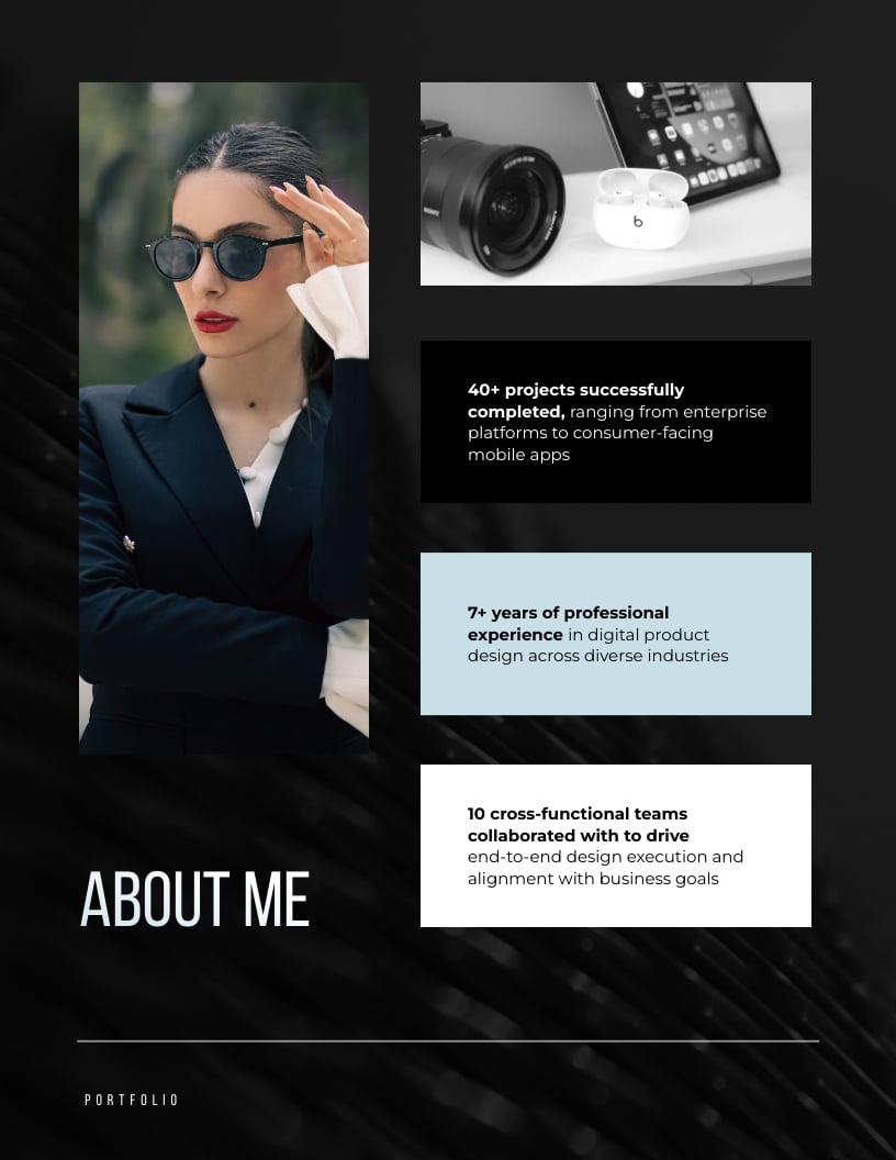 Professional Digital Product Designer Portfolio Template - Slide 2 Professional Digital Product Designer Portfolio Template - Slide 2