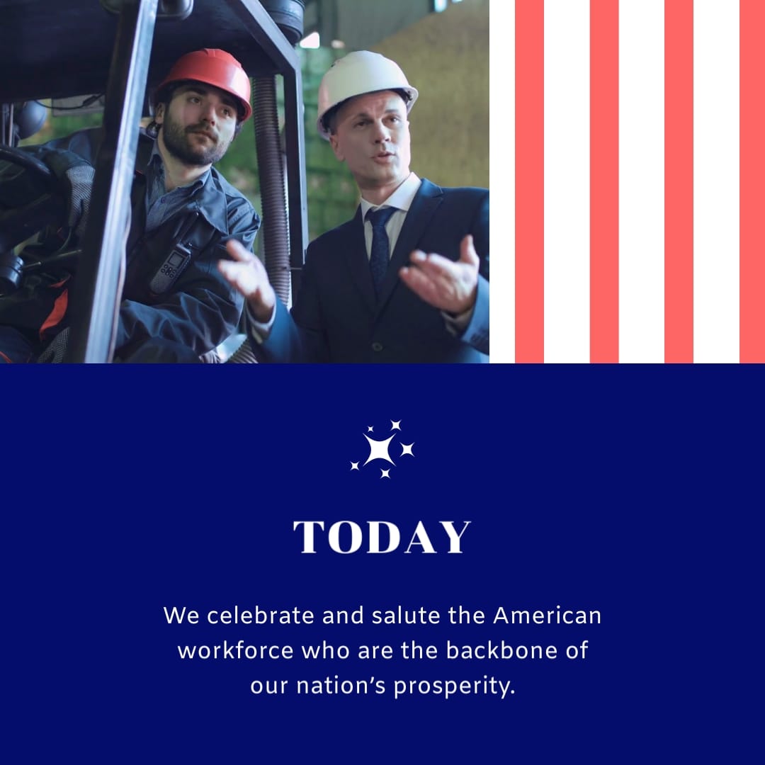 Professional Labor Day Greeting Card Square Template