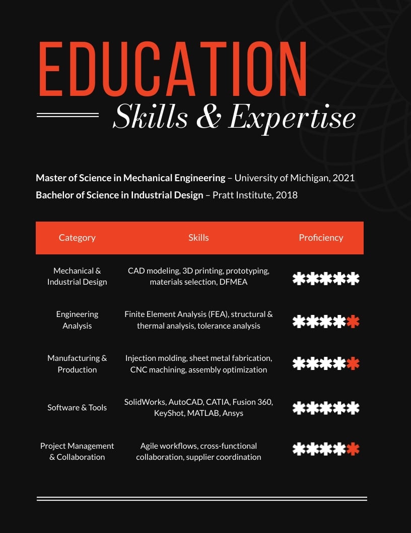 Professional Product Design Engineer Portfolio Template - Slide 3 Professional Product Design Engineer Portfolio Template - Slide 3
