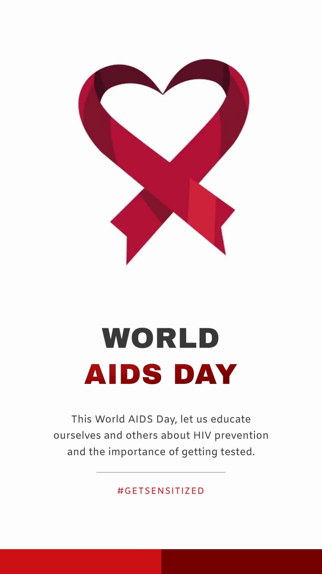 Professional World AIDS Day Greeting Card Vertical Template