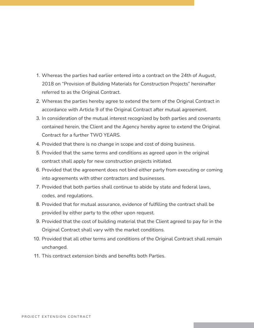 Project Extension Contract Template - Slide 2 Project Extension Contract Template - Slide 2