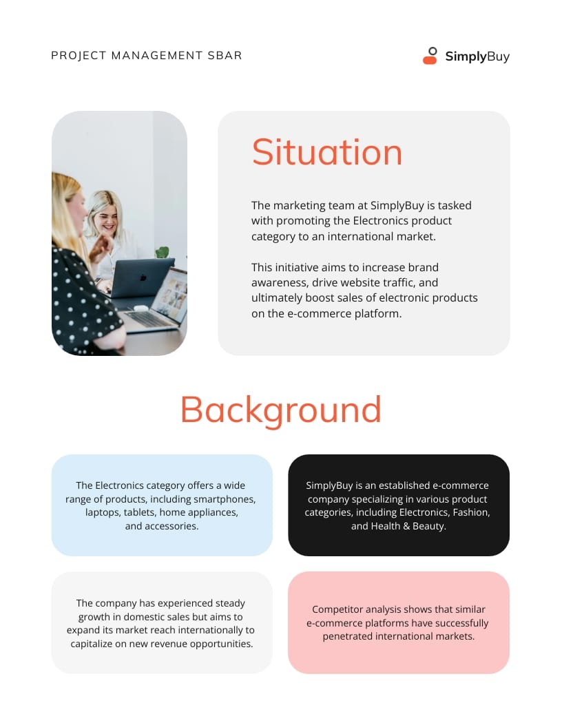 Project Management SBAR Template - Slide 2 Project Management SBAR Template - Slide 2