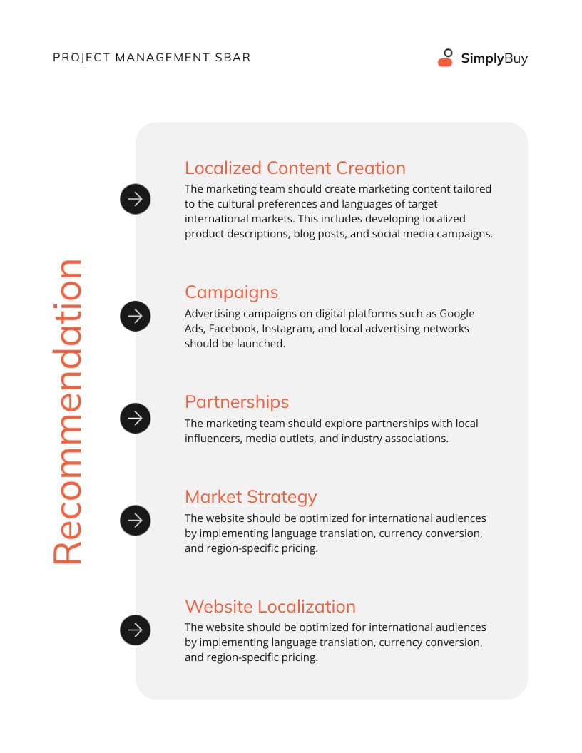 Project Management SBAR Template - Slide 4 Project Management SBAR Template - Slide 4