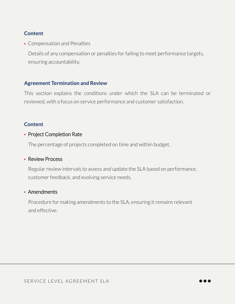 Project Management Service Level Agreement SLA Template - Slide 5 Project Management Service Level Agreement SLA Template - Slide 5