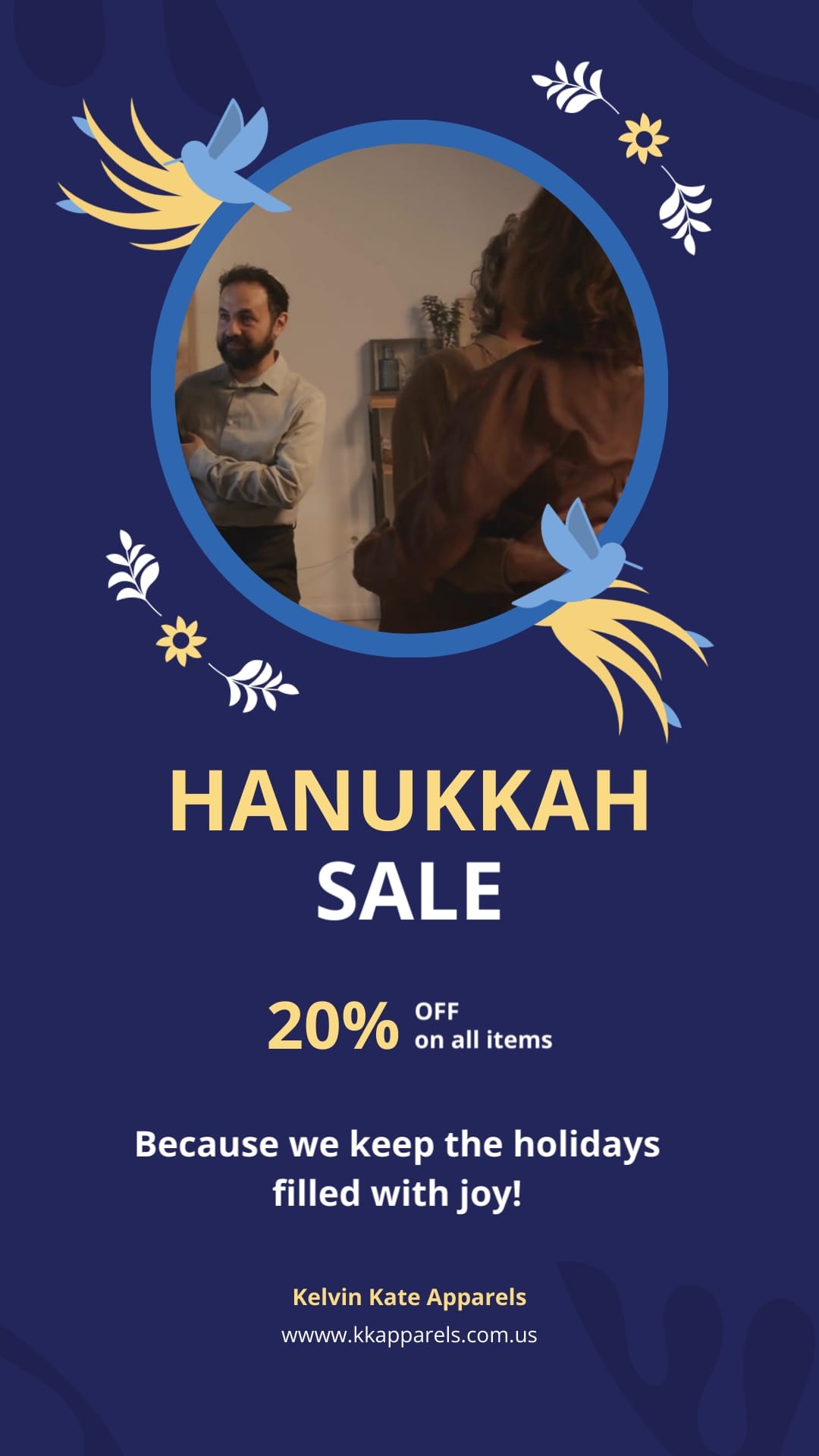 Animated Promotional Hanukkah Greeting Card Vertical Template
