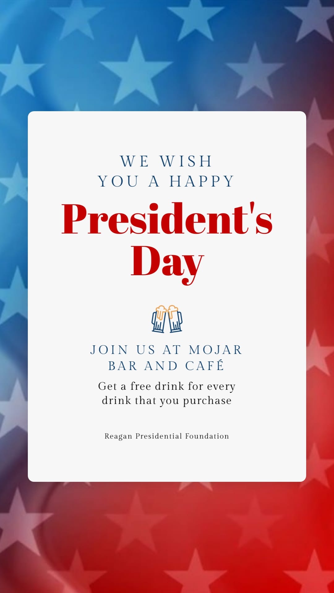Promotional Presidents Day Greeting Card Vertical Template