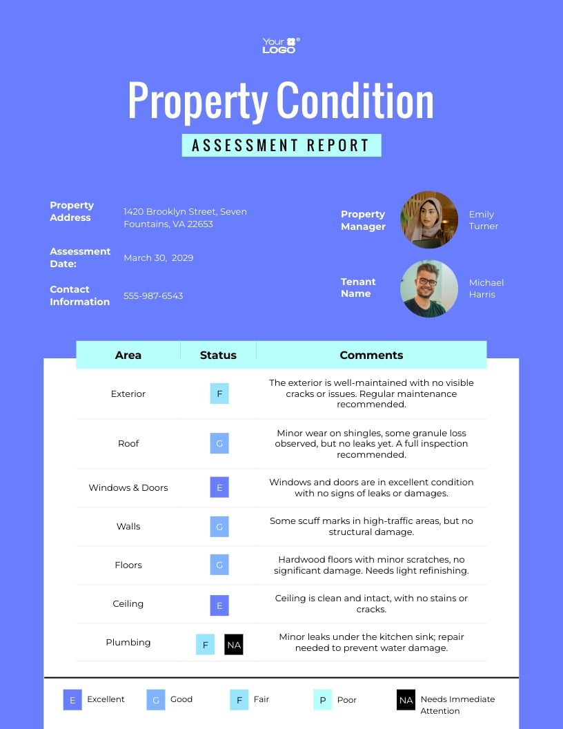 Property Condition Assessment Report Template
