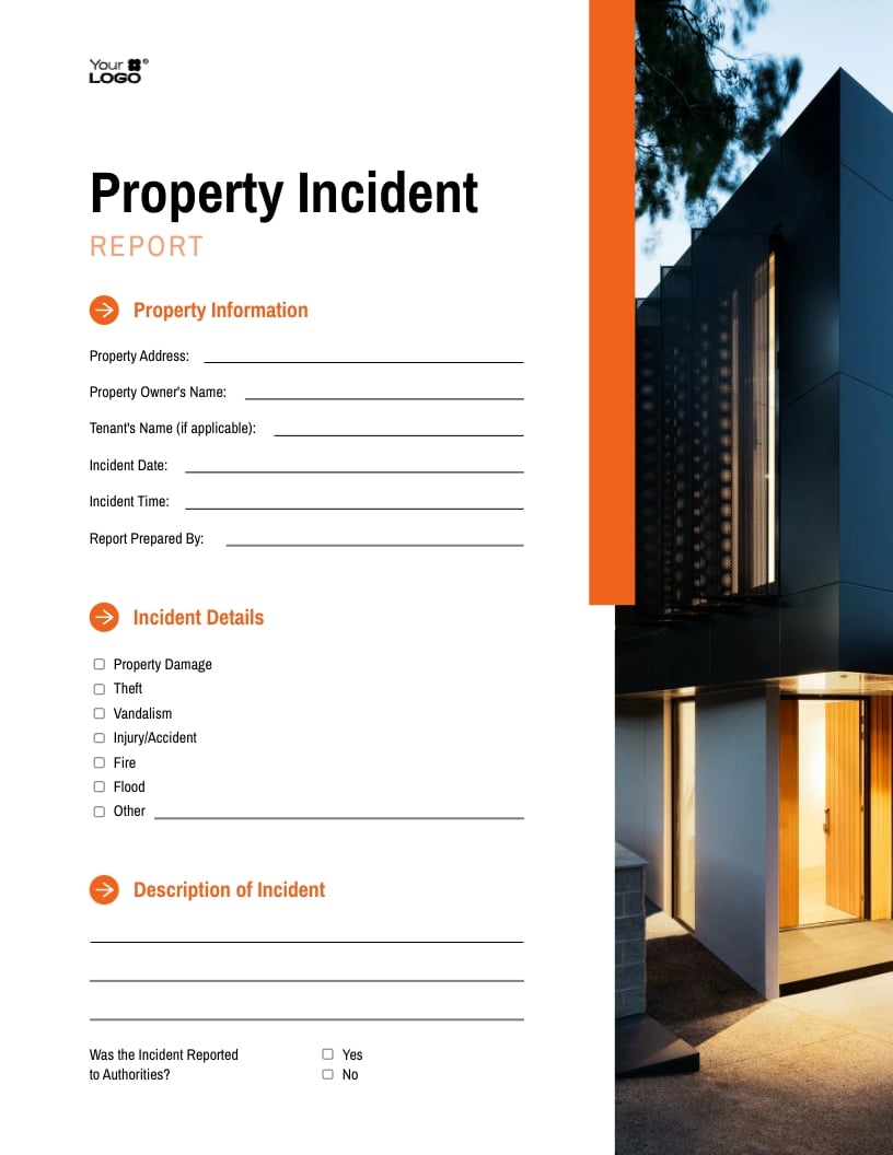Property Incident Report Template