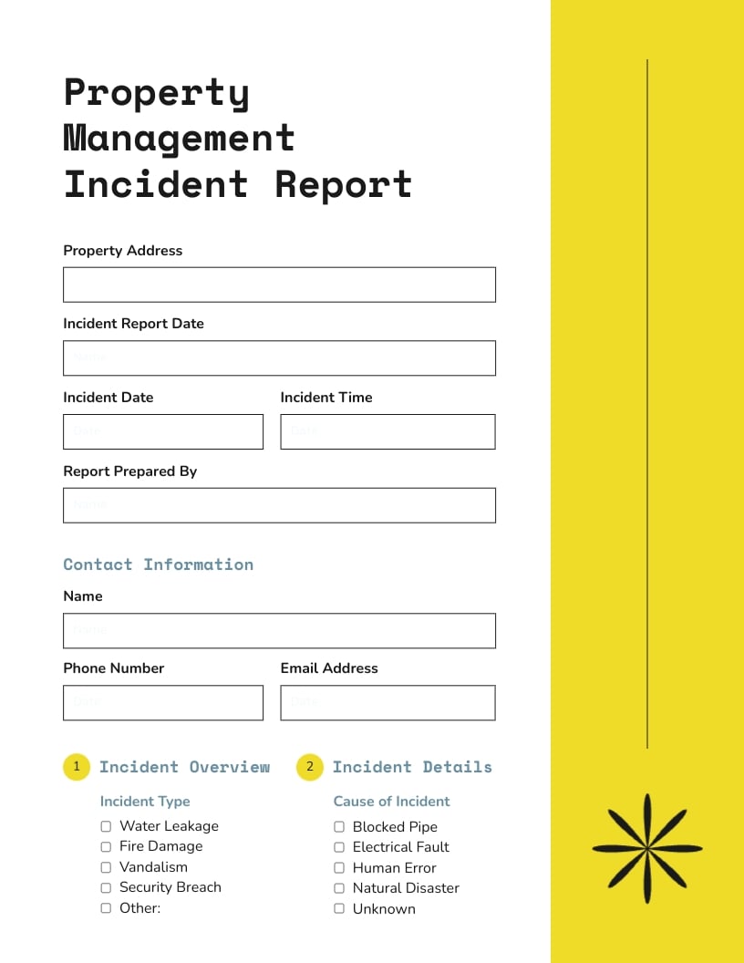 Property Management Incident Report Template