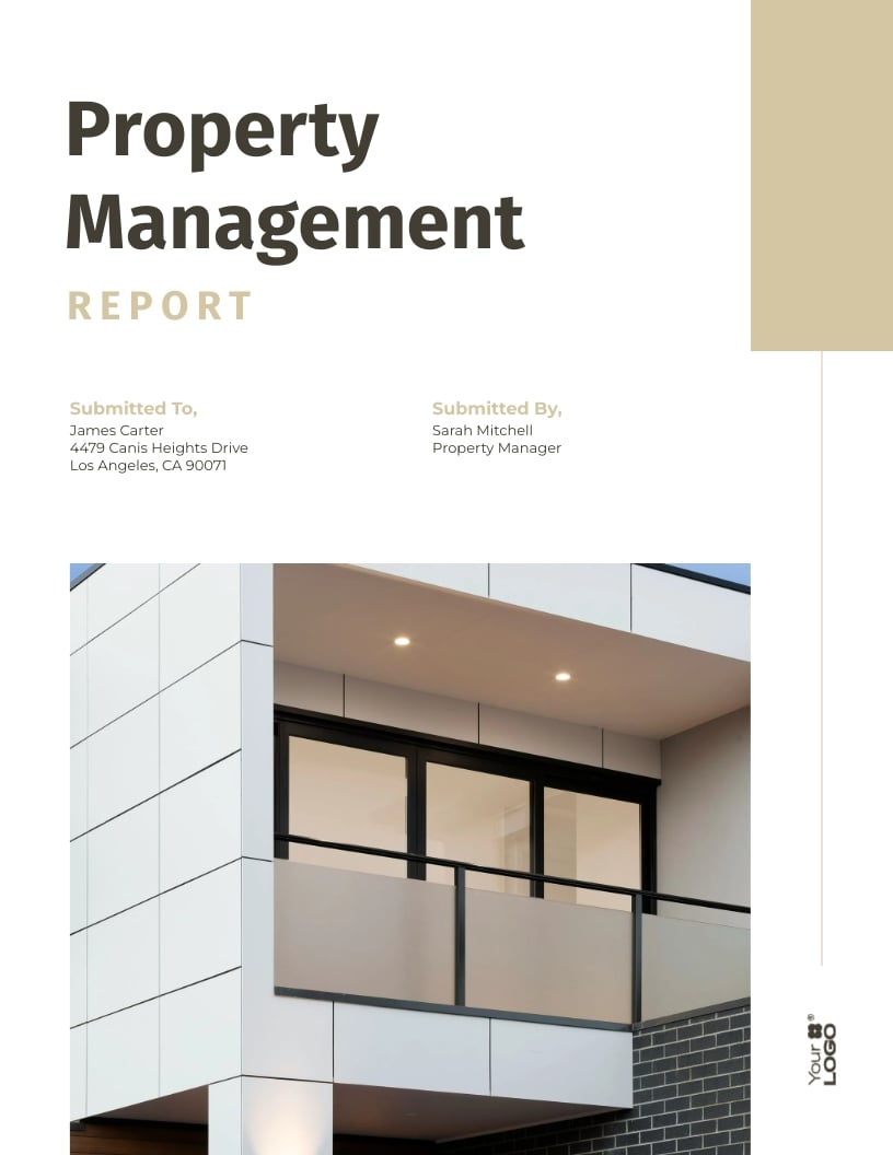 Property Management Monthly Report to Owner Template