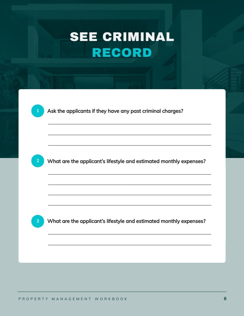 Property Management Workbook Template - Slide 10 Property Management Workbook Template - Slide 10