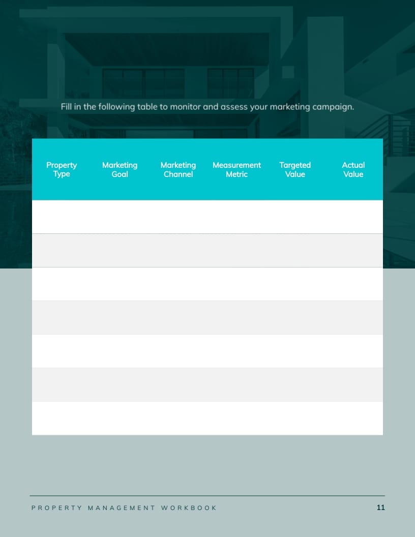 Property Management Workbook Template - Slide 13 Property Management Workbook Template - Slide 13