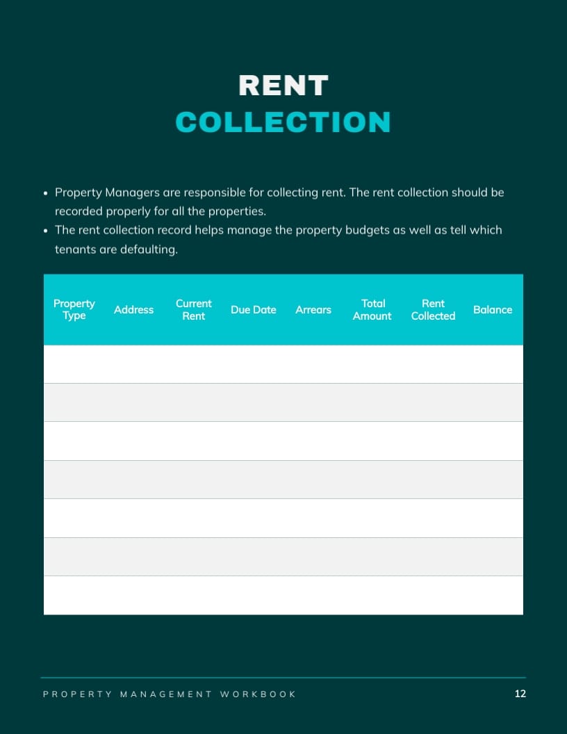 Property Management Workbook Template - Slide 14 Property Management Workbook Template - Slide 14