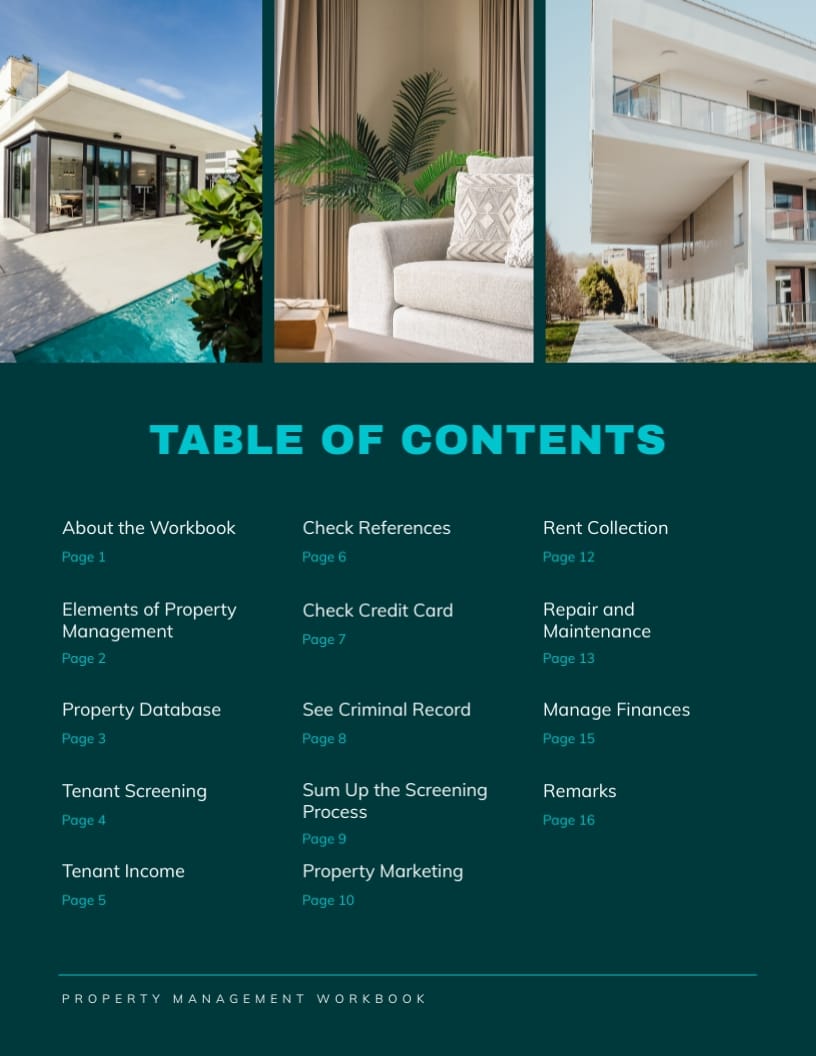 Property Management Workbook Template - Slide 2 Property Management Workbook Template - Slide 2