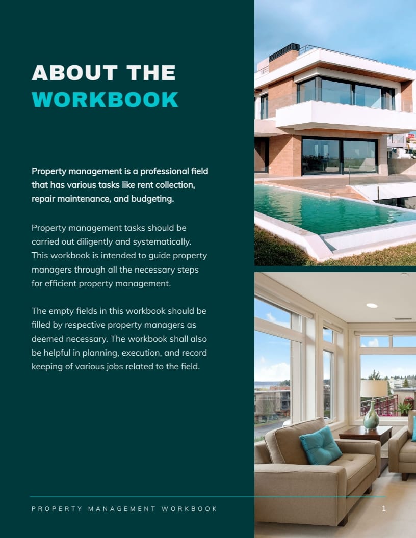 Property Management Workbook Template - Slide 3 Property Management Workbook Template - Slide 3