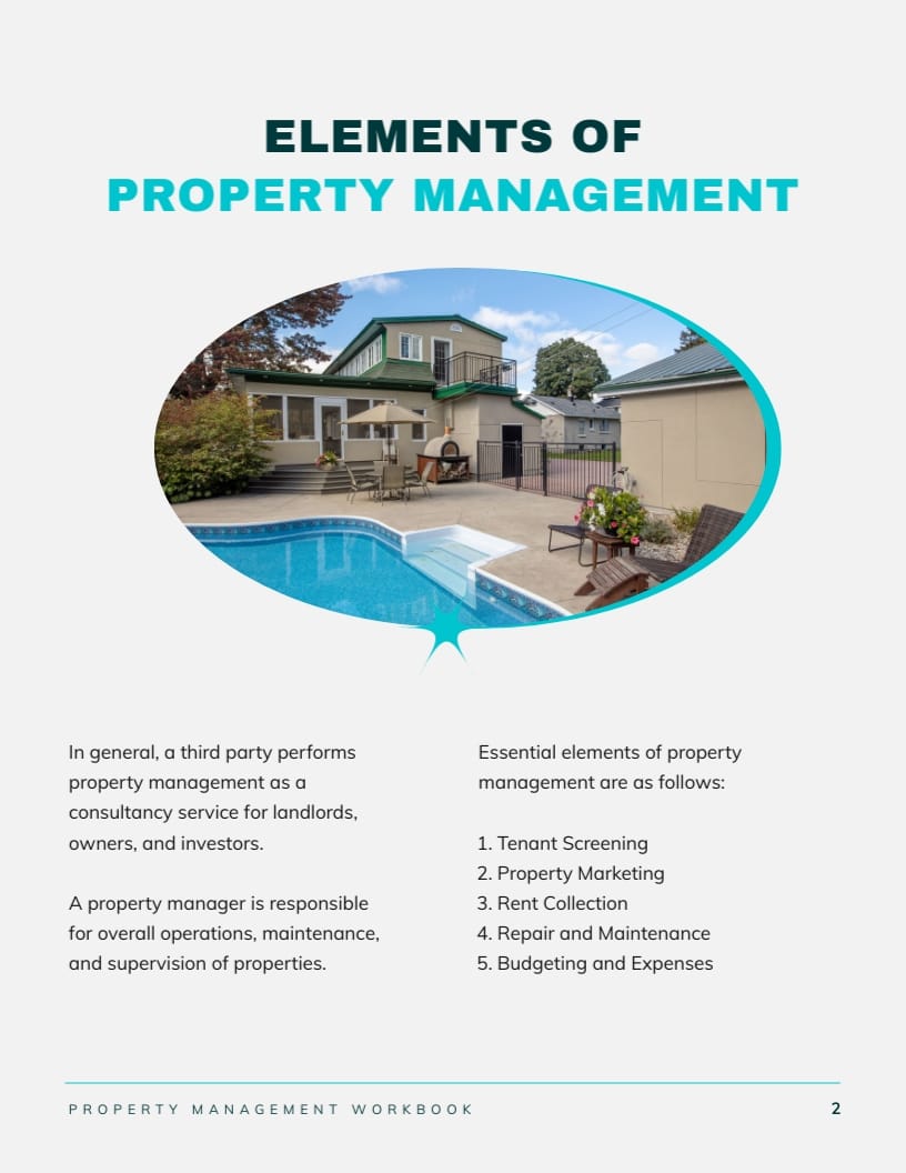 Property Management Workbook Template - Slide 4 Property Management Workbook Template - Slide 4