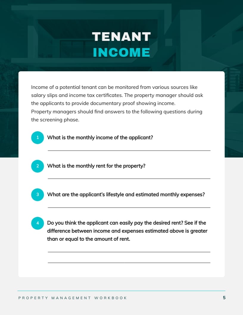Property Management Workbook Template - Slide 7 Property Management Workbook Template - Slide 7