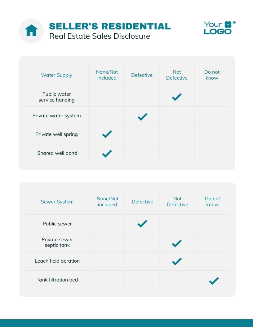 Property Seller Disclosure Template