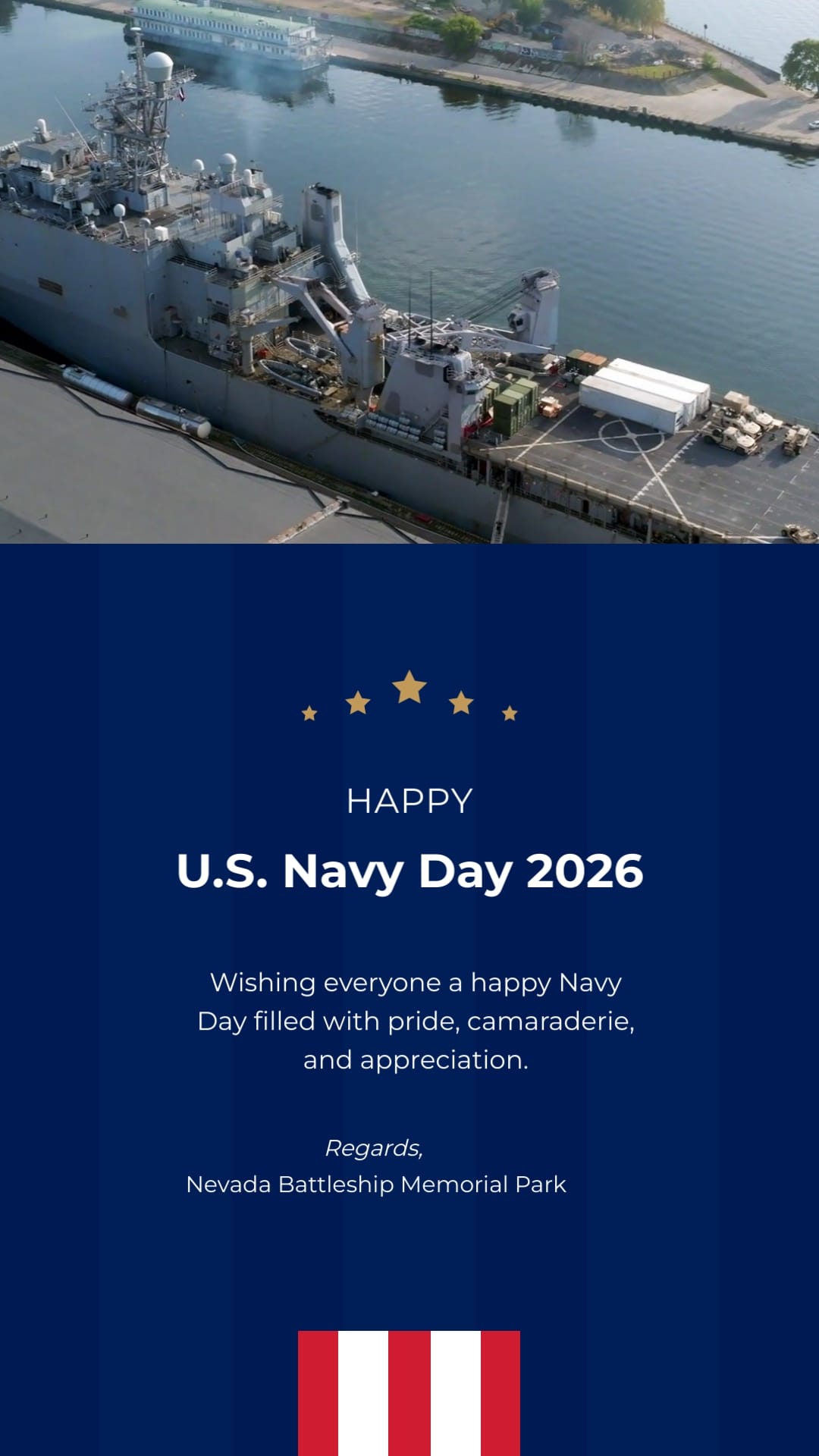Public Navy Day Greeting Card Vertical Template