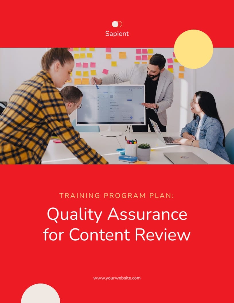 Quality Assurance Training Program Plan Template