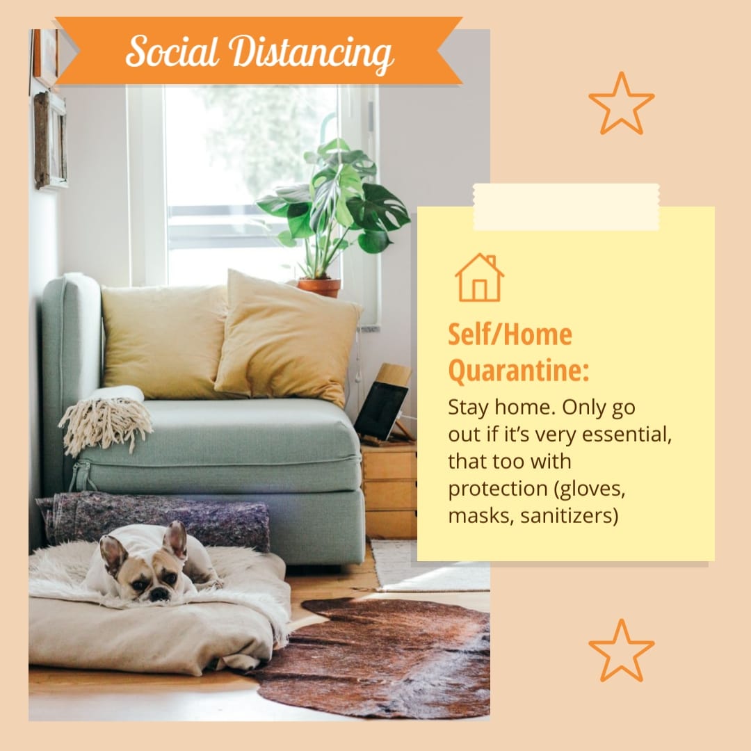 Quarantine Social Distancing Note Animated Square Template