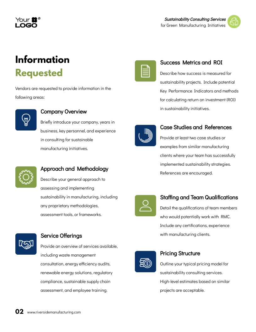 RFI Request For Information Template - Slide 2 RFI Request For Information Template - Slide 2