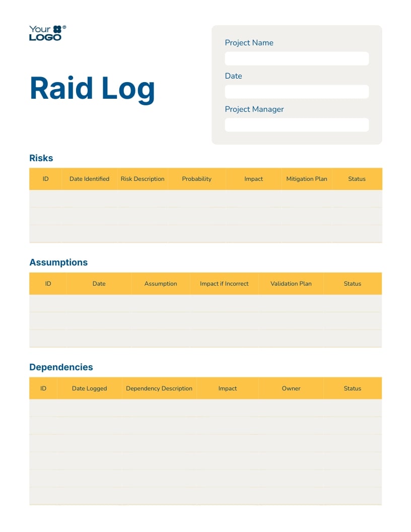 Raid Log Template