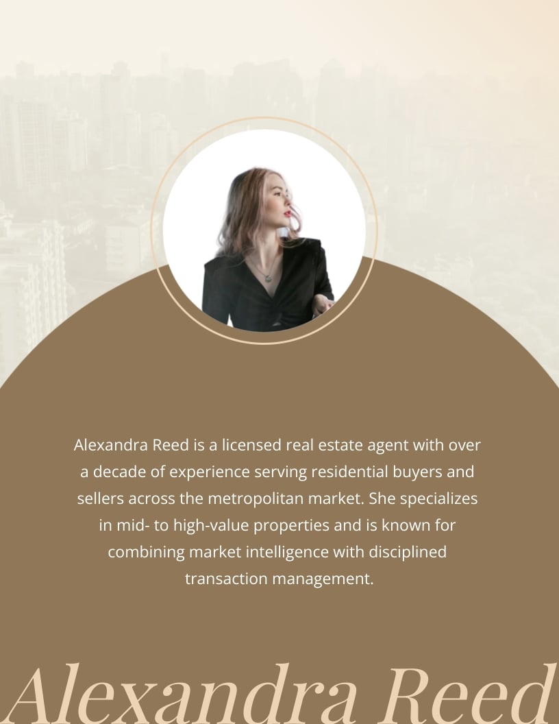 Real Estate Agent Biography Template
