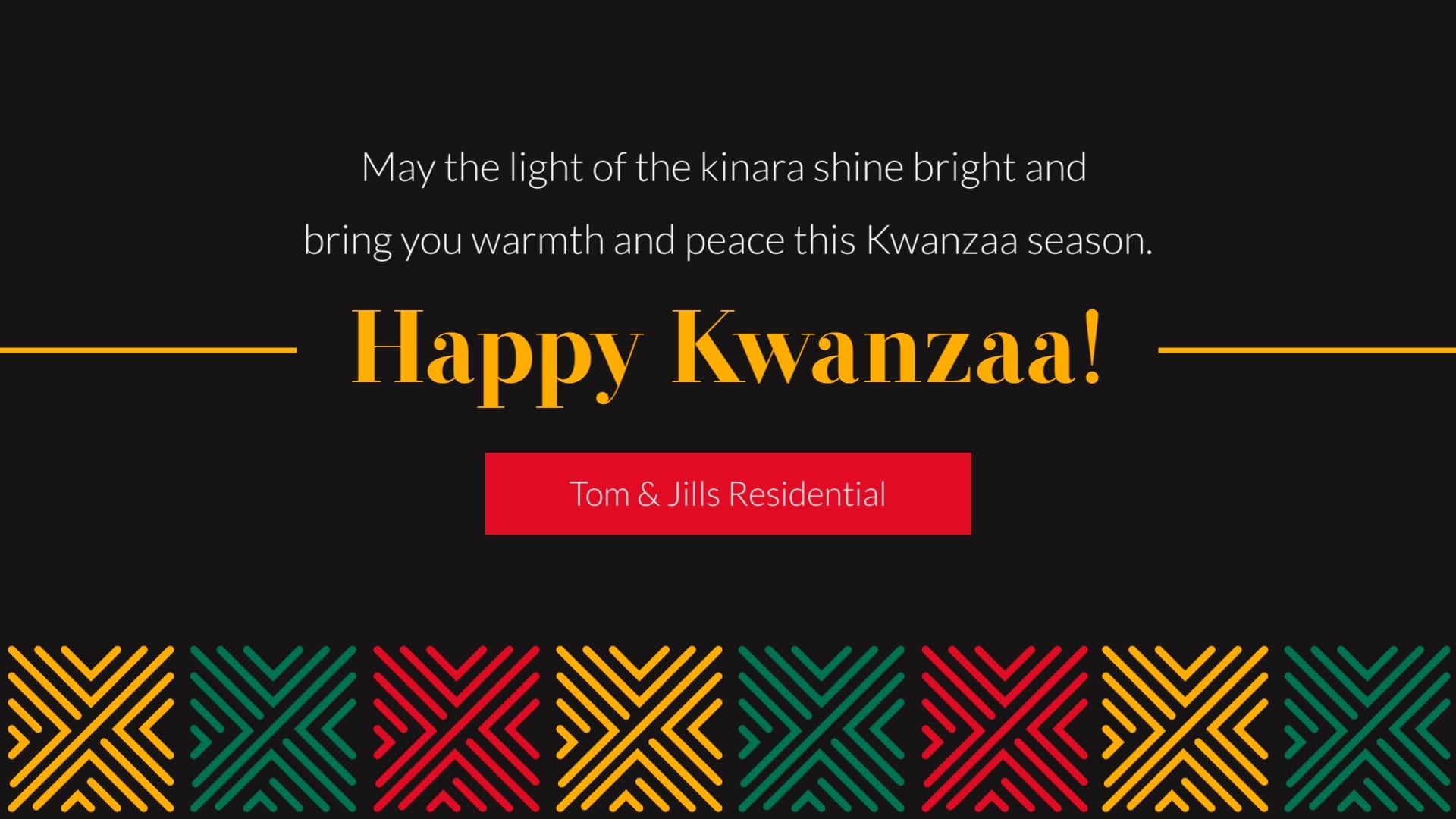 Real Estate Kwanzaa Greeting Card Template