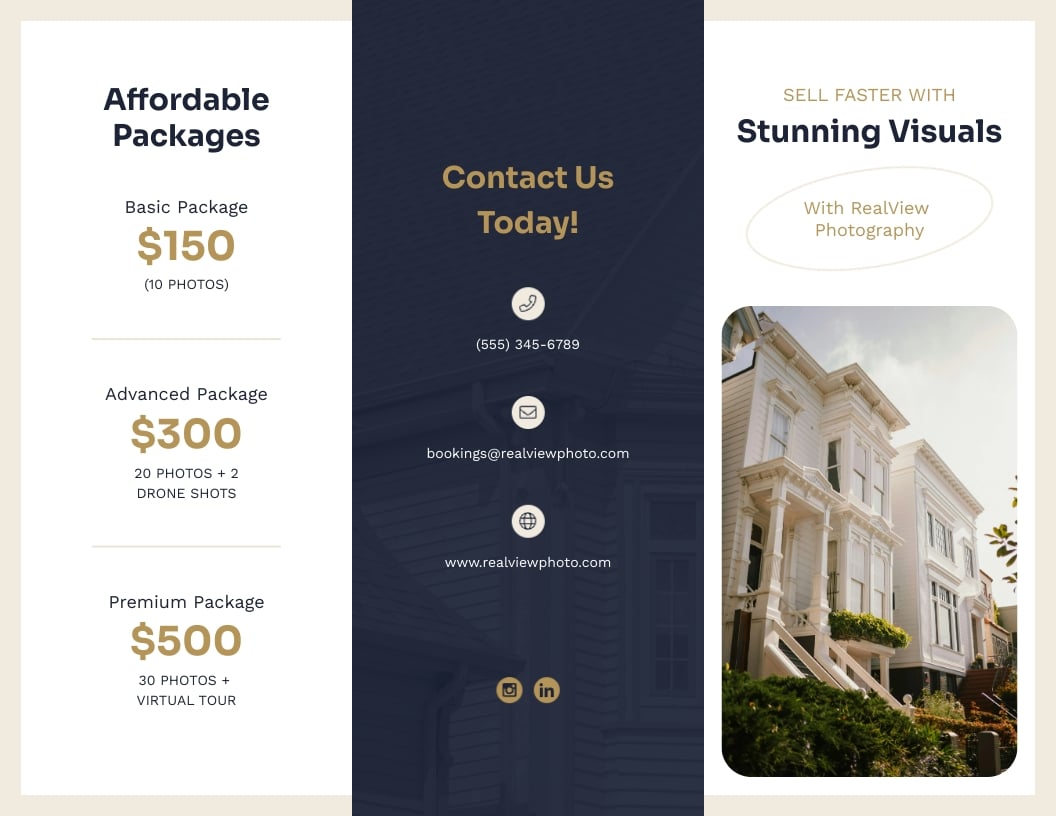 Real Estate Photography Brochure Template