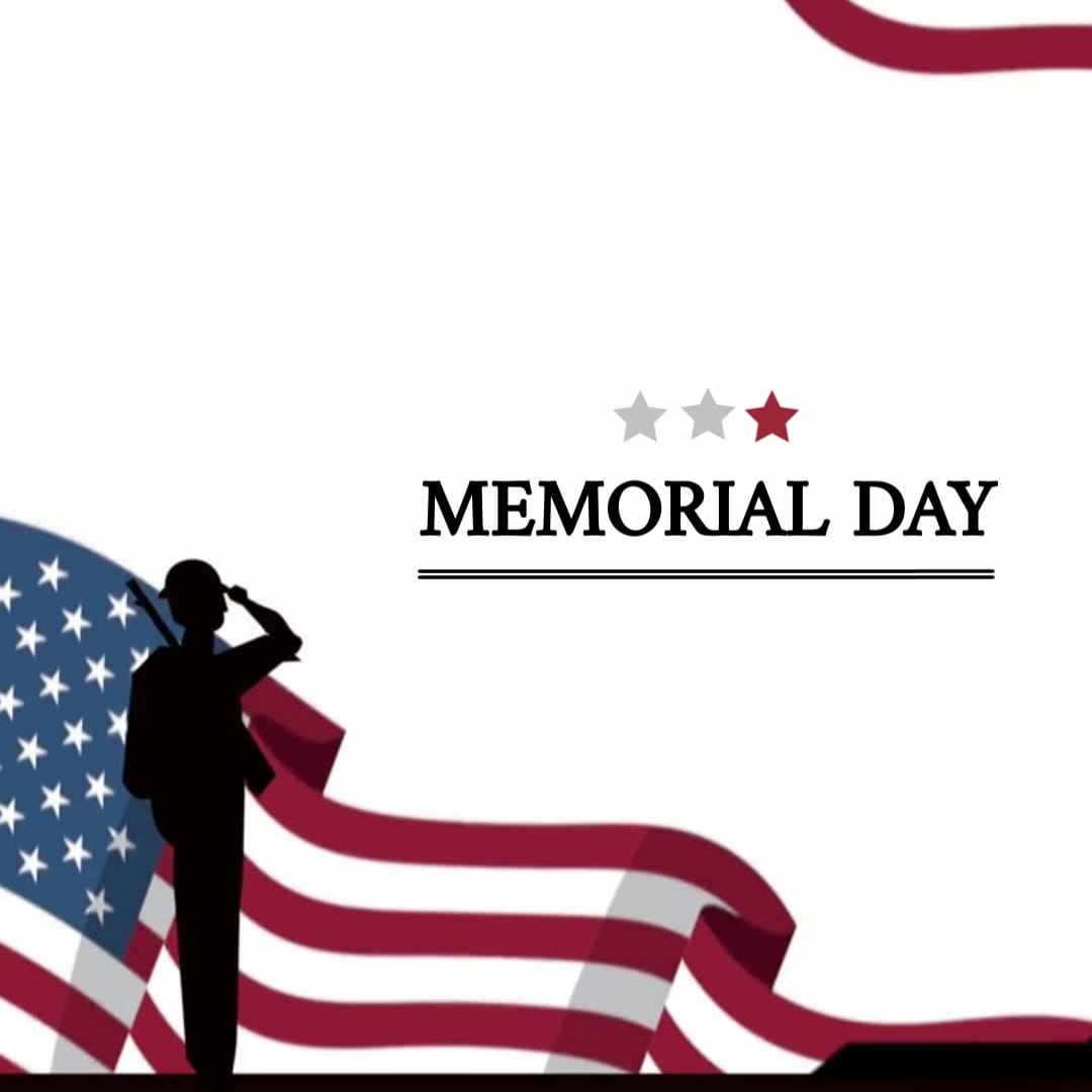 Red and White Memorial Day Greeting Card Square Template