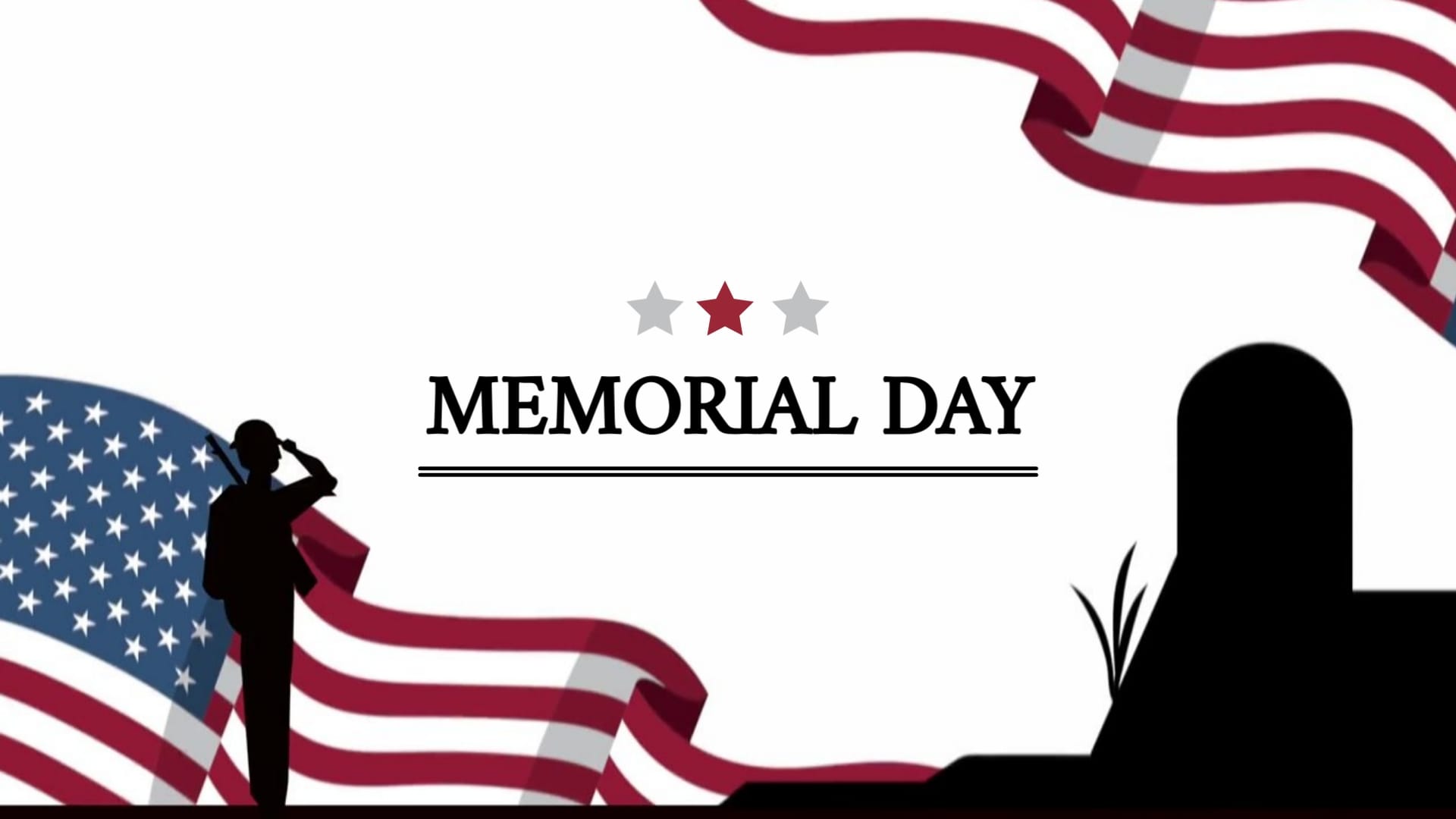 Red and White Memorial Day Greeting Card Template