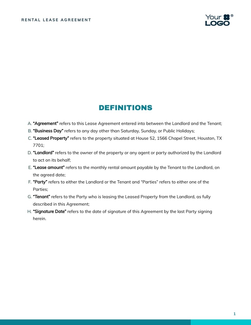 Rental Lease Agreement Contract Template - Slide 2 Rental Lease Agreement Contract Template - Slide 2