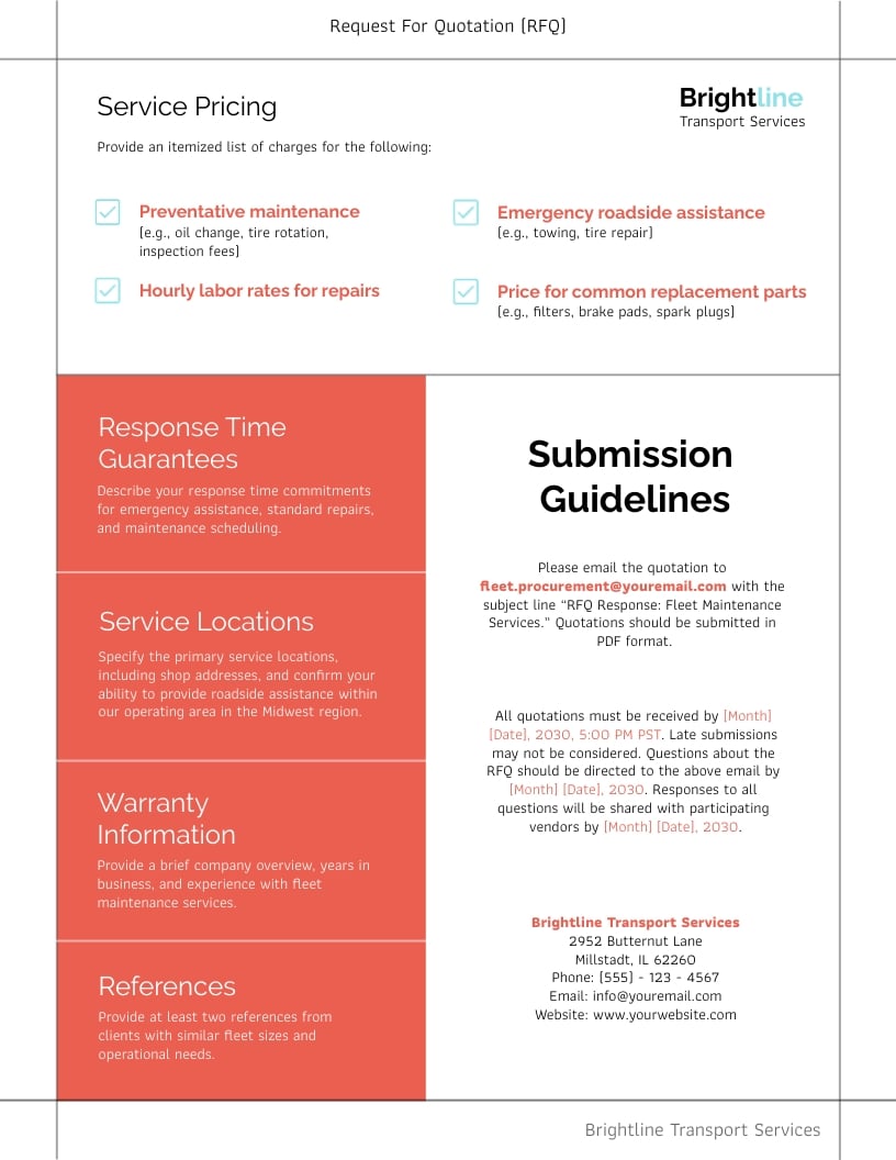 Request For Quotation RFQ