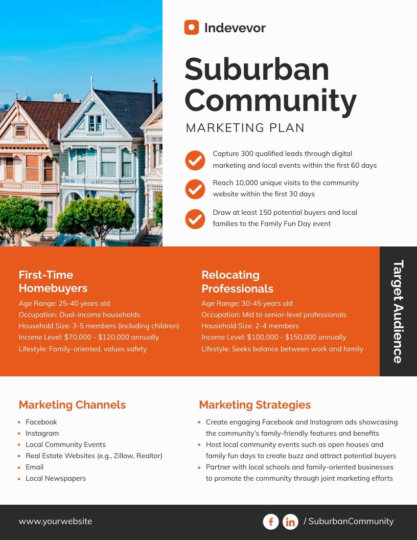 Residential Project One Pager Marketing Plan Template