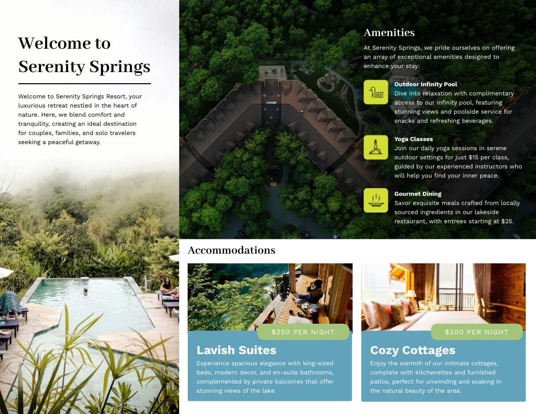 Resort Brochure Template - Slide 2 Resort Brochure Template - Slide 2
