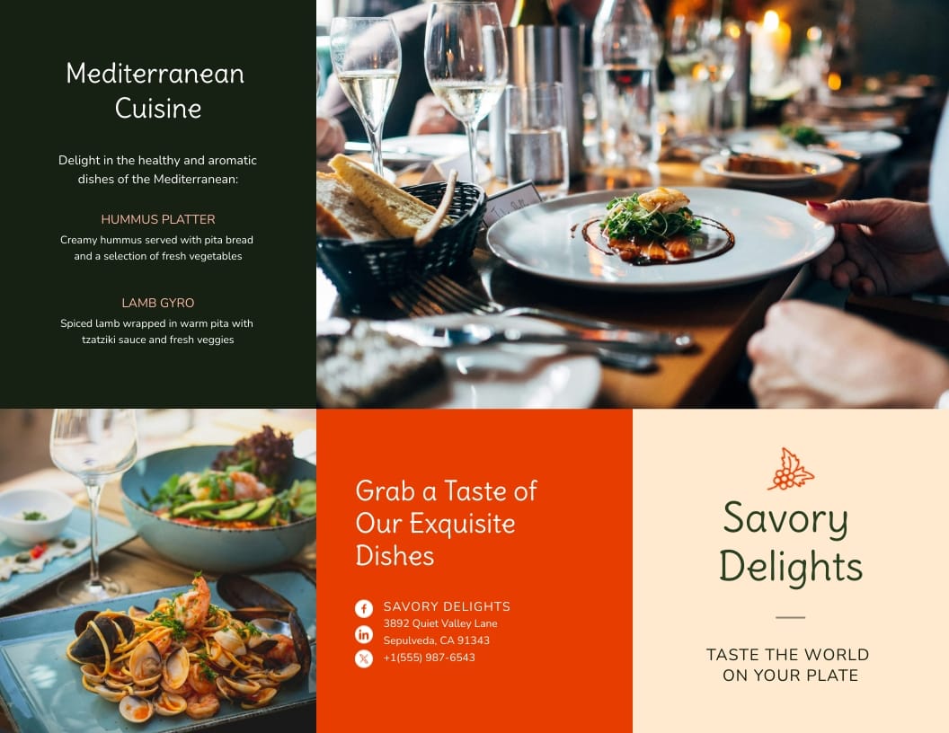Restaurant Menu Brochure Template