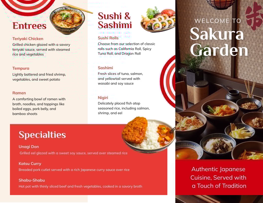 Restaurant Z-Fold Brochure Template