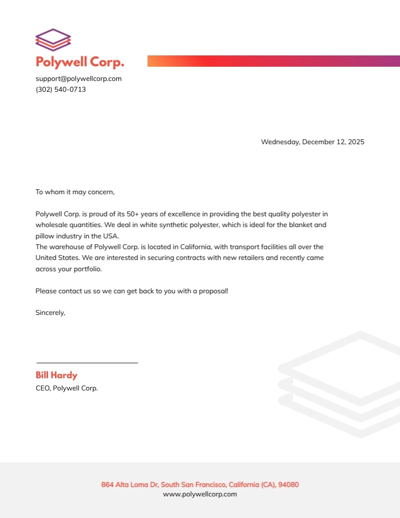 Retail Business Letterhead Template