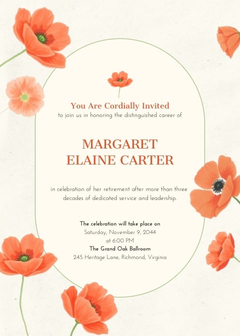 Retirement Party Invitation Template