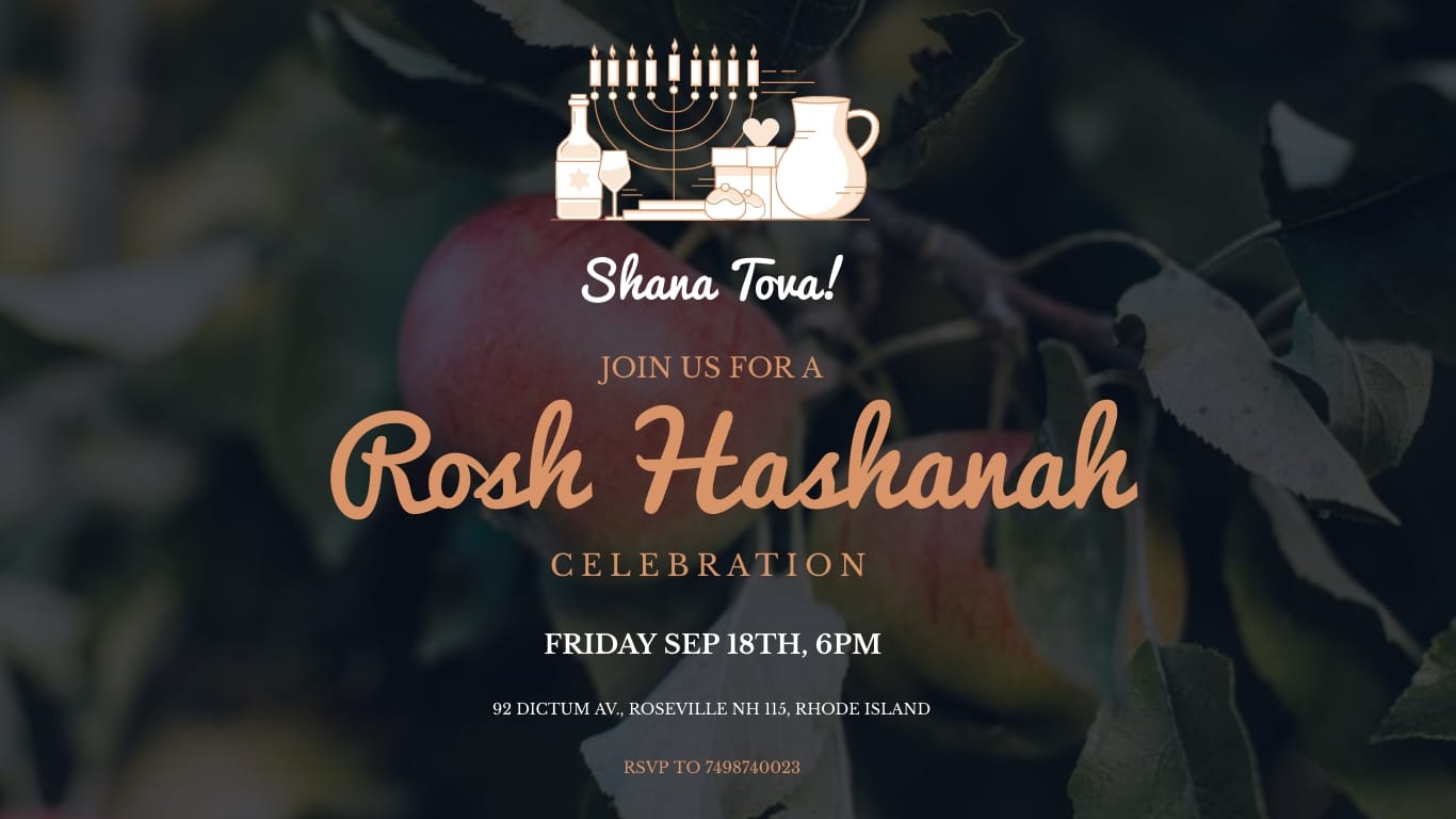 Rosh Hashanah Invitation Animated Wide Template