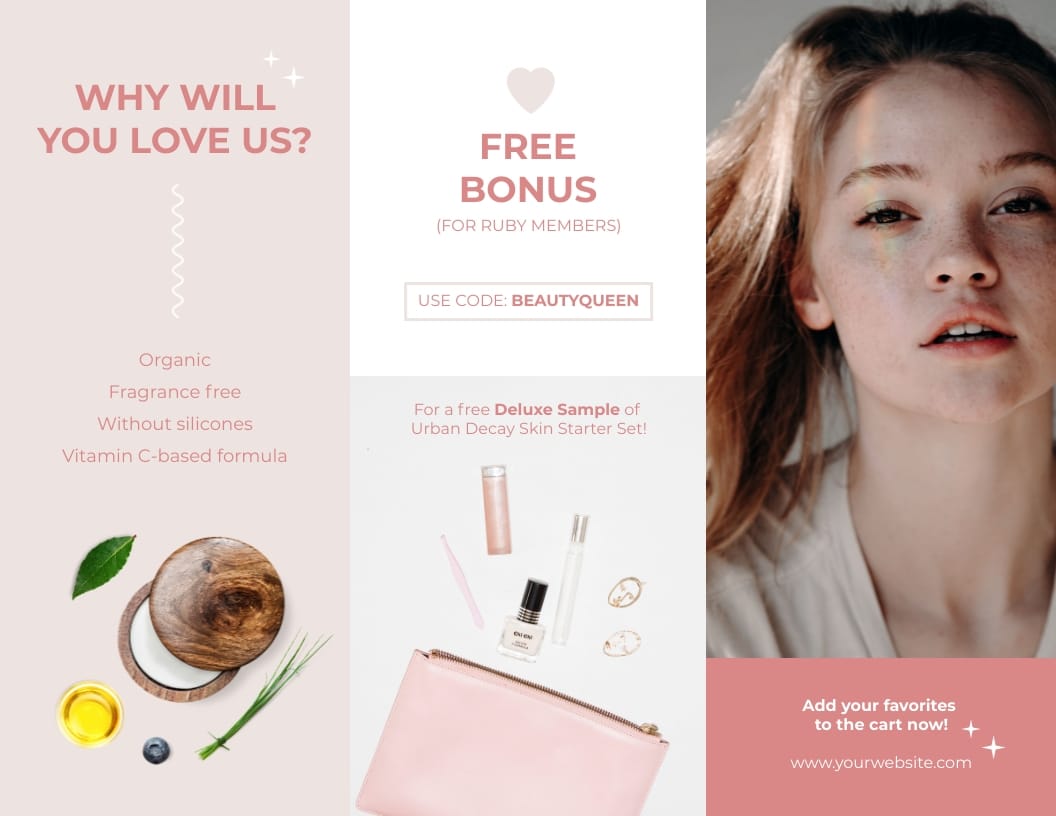 Ruby Beauty - Trifold Brochure Template | Visme