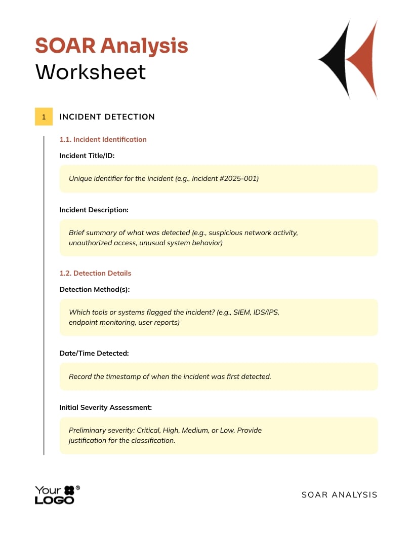 SOAR Analysis Worksheet Template