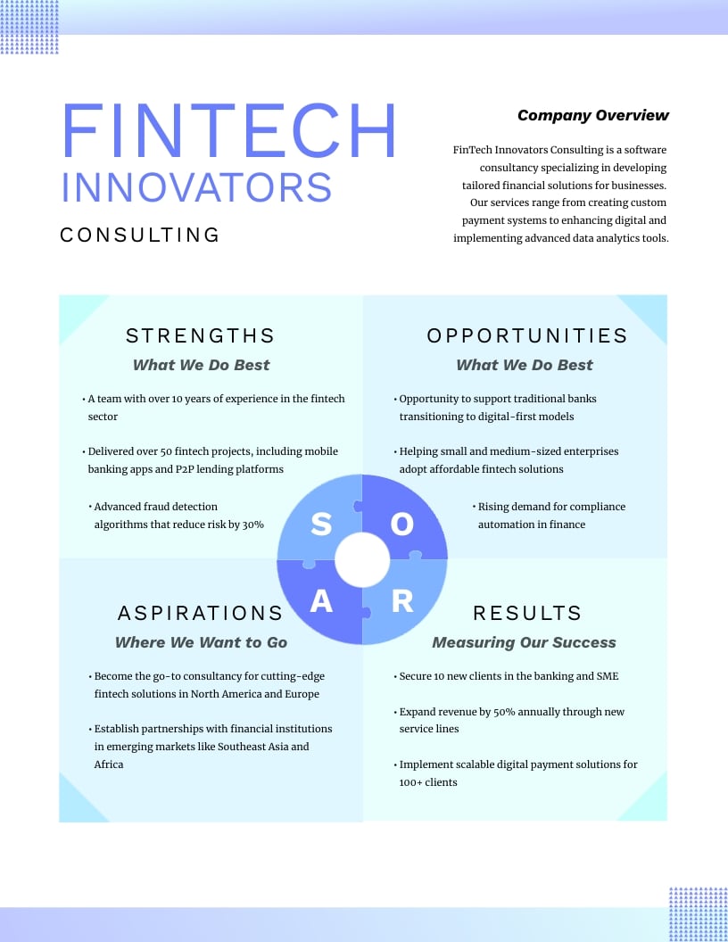 SOAR Model Tech One Pager Template